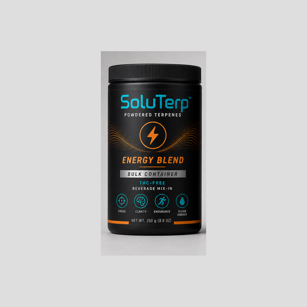 SoluTerp Energy Blend Powdered Terpenes bulk container concept